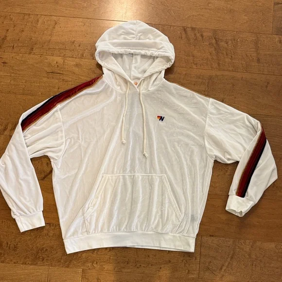 Aviator Nation White Velvet Hoodie - Picture 3 of 6